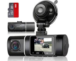 Dash Cam Auto - Autocamera Rijrecorder - Veiligheid Onderweg - Dubbele 1080P Opname - 310 Graden - Zwart