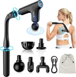 Spier Massage Apparaat - Herstel Gun - Spierontspanning Na Training - Verstelbare Lange Handgreep - 39.5 cm Lengte - Zwart — thumbnail 1