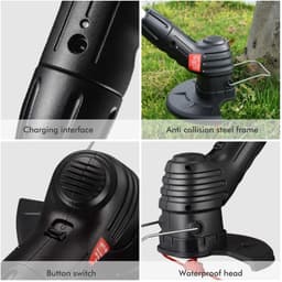 Elektrische Grasmaaier - Draadloze Trimmer - Tuin Onderhouden - Lichtgewicht Ontwerp - 700 g - Zwart — thumbnail 3