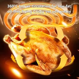 Heteluchtfriteuse Oven - Airfryer Keukenapparaat - Vetarm Koken - 360 Graden Circulatie - 15 Liter - Zwart — thumbnail 5