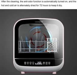 Compacte Vaatwasser - Mini Afwasmachine - Ruimte Besparen - 3D Spray Technologie - 42.2 cm Hoog - Roze — thumbnail 4