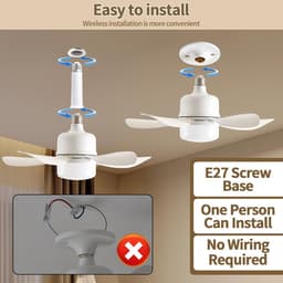 2-delige plafondventilatorset met afstandsbediening, schroefbevestiging, dimbare verlichting, 3 kleuren 3000K-6000K, geschikt voor slaapkamers, woonkamers, keukens, garages en eetkamers. — thumbnail 5