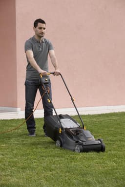 Elektrische Grasmaaier - Snoer Grasmaaier - Gazon Onderhoud - Compact Duwmodel - 32 cm Snijbreedte - Grijs — thumbnail 1