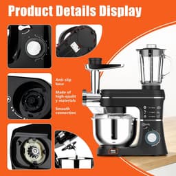 Keukenmixer - Bakmachine - Bakken en Koken - 1400W Krachtige Motor - 10 Liter Kom - Zwart — thumbnail 4
