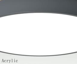 Plafondlamp Led Dimbaar Met Afstandsbediening, Moderne Ronde Plafondlampn, Creatief Rond 24W Plafond Licht 3000K-6000K Metaal en Hout, voor Slaapkamer Kinderkamer Badkamer Licht, Grijs φ40CM — thumbnail 5