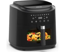 Heteluchtfriteuse XXL - Airfryer Groot - Snel Koken - Groot Kijkvenster - 9 Liter Capaciteit - Zwart