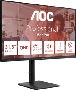 AOC E4 Q32E4U computer monitor 80 cm (31.5") 2560 x 1440 Pixels Quad HD LED Zwart — thumbnail 5