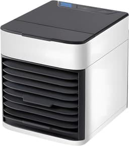 Mini Aircooler – USB Luchtkoeler met Bevochtiger – 375ml Watertank – 3 Snelheden – Draagbaar – voor Bureau & Slaapkamer — thumbnail 1