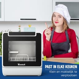 Mini Vaatwasser - Compact Apparaat - Snel Schoon Maken - App Bediening - 5 Liter Tank - Wit — thumbnail 3