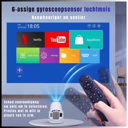 AHD® Draagbare beamer - Beamer - Projector - Mini Beamer - Wit - ‎ 10cm x 10cm x 16cm — thumbnail 2