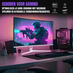 TIM® Gaming Monitor 240hz - Gaming Monitor - Wit - ‎‎18cm x 62cm x 45cm — thumbnail 2