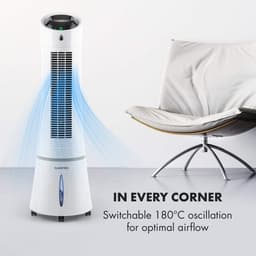 Luchtkoeler Toren - Ventilator Bevochtiger - Ruimte Verfrissen - 4-in-1 Functie - 210 M3/H - Wit — thumbnail 3