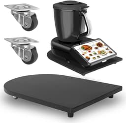 Bamboe Glijbord - Keukenmachine Accessoire - Apparaat Verplaatsen - 360 Graden Wielen - 12mm Dik - Zwart — thumbnail 1