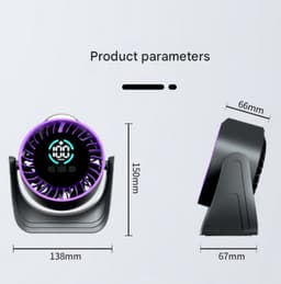 Ventilatoren-Oplaadbare Tafelventilator -met 100 Snelheden - Draagbare USB Ventilator met LED Display - 360° Draaibaar met Nachtlampje - 12 Uur Batterij - Stille Bureau Ventilator voor Kantoor, Slaapkamer en Camping — thumbnail 4