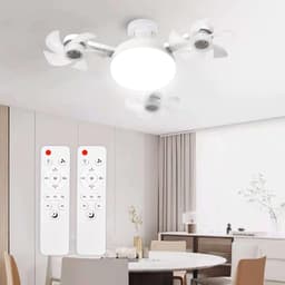 3 snelheden - Ventilatorlamp met afstandsbediening - Dimbare LED-lamp - Schroefbare plafondventilator - Eenvoudige installatie - Geschikt voor slaapkamer, keuken en werkruimtes — thumbnail 1