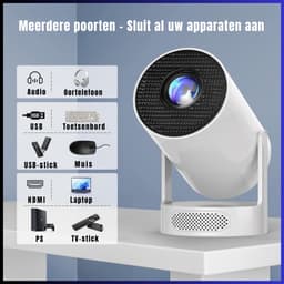 RUX® Mini beamers - Projector - Mini beamer - Grijs - 23cm x 22cm x 16cm — thumbnail 3