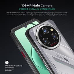 OUKITEL WP62 Rugged Smartphone 5G - 36GB RAM - 512GB ROM - 6,6 inch FHD+ 120Hz - 11000mAh 33W - 108MP Camera - Android 15 - Dual SIM - IP68/IP69K Outdoor telefoon - NFC GPS OTG - Zwart — thumbnail 4