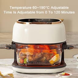 Olievrije Airfryer - Elektrische Friteuse - Gezonder Eten - Grote Capaciteit - 4 liter - Wit — thumbnail 2