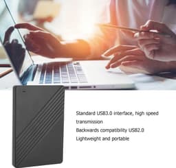 Externe Harde Schijf - Draagbare Opslag Externe Schijf - Bestanden Opslaan - Ultradun Aluminium - 25 inch - Zwart — thumbnail 3