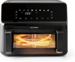 Dubbele Kamer Airfryer - Heteluchtfriteuse Airfryer met Scheidingswand - Gerechten Bereiden - Dubbele Zone Functie - 9 Liter - Zwart — thumbnail 3