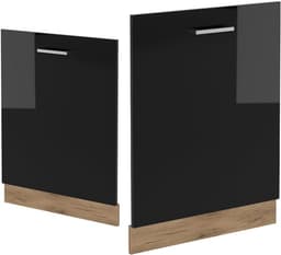 Vaatwasserfrontpaneel Zwart Hoogglans 60 cm - Integreerbaar Afwasmachinepaneel — thumbnail 5