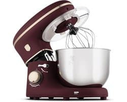 Keukenmachine - Mixer Kom - Bakken En Koken - Stille Werking - 6 Liter Kom - Bordeauxrood Mat