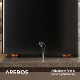 AREBOS 40L Mini koelkast stil compact minibar met slot LED zwart kantoor home — thumbnail 2