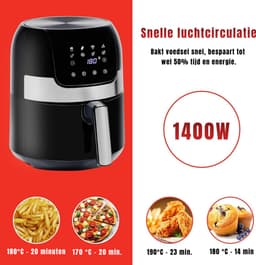 RVV® Heteluchtoven - Oven - Airfryer Oven - 23 Liter- 1200 Watt - Zilver - 28cm x 33cm x 36cm — thumbnail 3