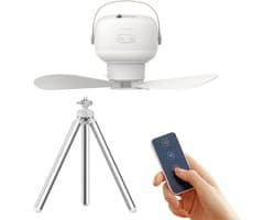 Ventilator met Licht - Oplaadbare Campinglamp - Buiten Bijeenkomsten - Krachtige 7200 mAh Batterij - 26cm Diameter