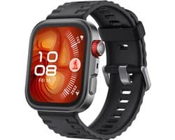 HUAWEI WATCH FIT 4 Pro - Zwart Fluorestomeer horlogeband | Ultra slank design | ECG functie | Geavanceerde sportmodi | Tot 10 dagen batterijduur | Compatibel met iOS & Android