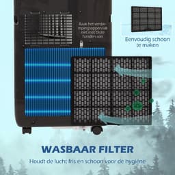 Sogiol - Mobiele Airco - Draagbare Airconditioner - 9000 BTU - 5-in-1 Koelen ontvochtigen ventilator slaapstand en automatische - met Afstandsbediening - zwart — thumbnail 5