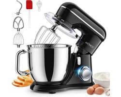 Voedselmixer - Keukenmachine - Bakken en mengen - 10 snelheden - 45L kom - Zwart