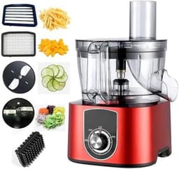 Elektrische Groentesnijder - Keukenmachine Hakker - Snel Groenten Snijden - Krachtige 600W Motor - 5 Liter Inhoud - Zilver — thumbnail 1