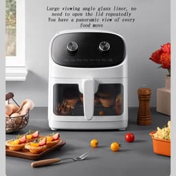 Heteluchtfriteuse Oven - Visuele Oven - Gezond Koken - Glazen Kijkvenster - 4 Liter Capaciteit - Multicolor — thumbnail 3