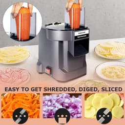 Elektrische Groentesnijder - Keukenmachine Raspmachine - Maaltijdvoorbereiding Versnellen - Drie-in-één Functionaliteit - 100W Vermogen - Zilver — thumbnail 4