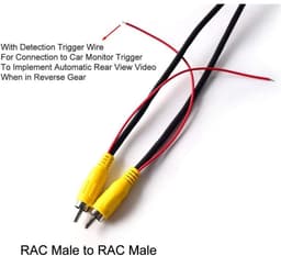 15 meter lange videoverlengkabel met RCA-stekker en lotusconnector, geschikt als kabel voor achteruitrijdetectie in de auto (rood). — thumbnail 2
