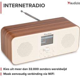 Internet radio - Audizio Bucine - FM en DAB radio - Radio met Bluetooth - Wekkerfunctie - Crème — thumbnail 4