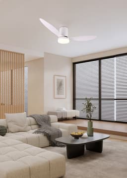 REALITY GOETEBORG - Ventilator - Wit mat - incl. 1x SMD 20 W - Afstandsbediening - Geintegreerde dimmer - Traploos instelbare lichtkleur - Dimbaar met schakelaar - Niet externe dimbaar - Geheugenfunctie - Zomer- en wintermodus - 6 snelheidsniveaus — thumbnail 4