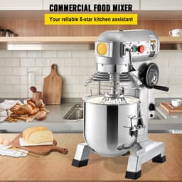 Keukenmachine met 15qt Rvs Kom, 850w Elektrische Kneedmachine met 3 Snelheden 113/184/341RPM, Inclusief Deeghaak en Klopklopper, Geschikt voor Bakkerijen en Pizzeria's — thumbnail 3