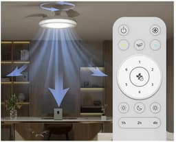 Philips Bliss Plafondventilator met ingebouwde LED-lamp - 3 Intrekbare bladen, diameter: 106cm - 4500 Lumen - Instelbaar wit licht van 2700K tot 6500K - Dimbaar tot 5% - Afstandsbediening - Wit — thumbnail 5