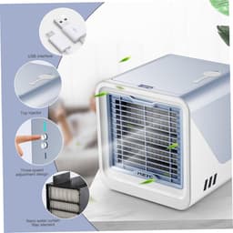 Luchtkoeler Ventilator - Persoonlijke Koeler - Persoonlijke Koeling - Drie-in-één Functie - 500 ml Tank - Hemelsblauw — thumbnail 4