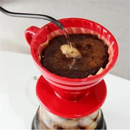 Koffiedruppelaar Keramiek - Koffiefilterhouder - Koffie Zetten - Motorstijl Ontwerp - 1-4 Kopjes - Rood — thumbnail 2