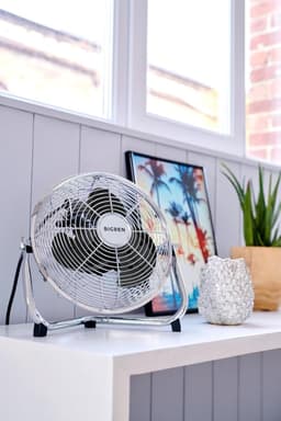 Tafelventilator - Ventilator Bureau - Ruimte Koelen - Volledig Metalen - 30 cm - Wit — thumbnail 4