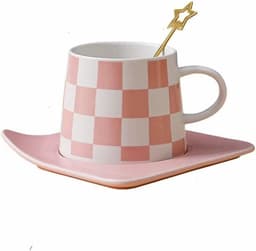 Cappuccino kopjes met schotel - Espresso mokken - Koffie serveren - Verhoogde rand schotel - 240 ml inhoud - Groen — thumbnail 5
