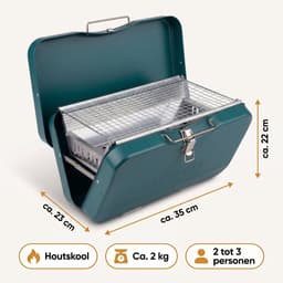 Lomera Opvouwbare Barbecue - Houtskool BBQ - Draagbare BBQ - Tafelbarbecue - Camping Barbecue - Koffer Barbecue - Inklapbare BBQ - Mini Barbecue - Picknick Barbecue - Meeneem Barbecue - Houtskoolbarbecue — thumbnail 2