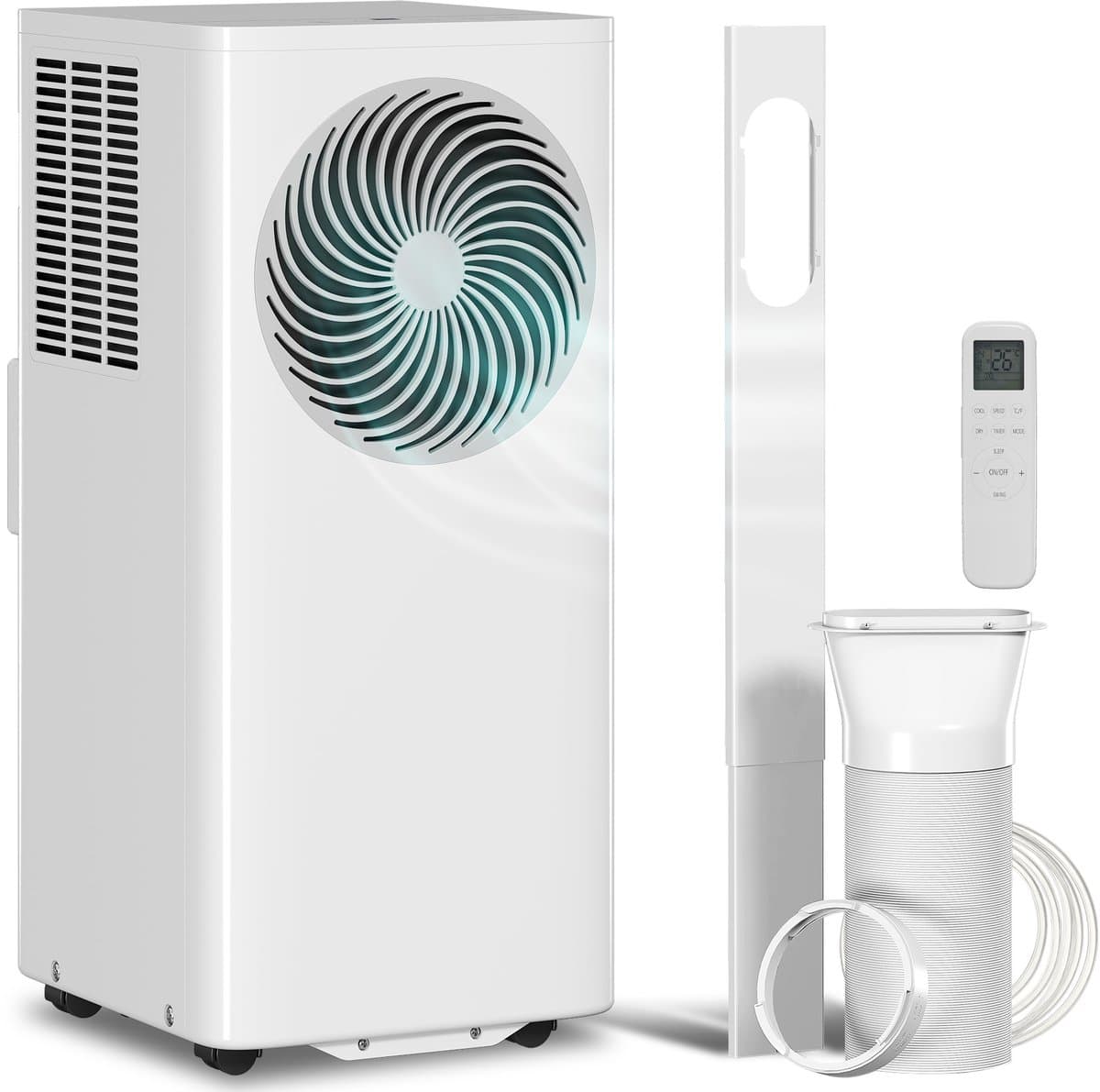 4-in-1 Mobiele Airco - Draagbare Airconditioner - 4-in-1 Koelen, Ontvochtiger, Ventilator & Slaapstand - 9000 BTU - voor 14-33 m² - met Afstandsbediening & 24-uurs Timer - 48 dB - Wit — afbeelding 1