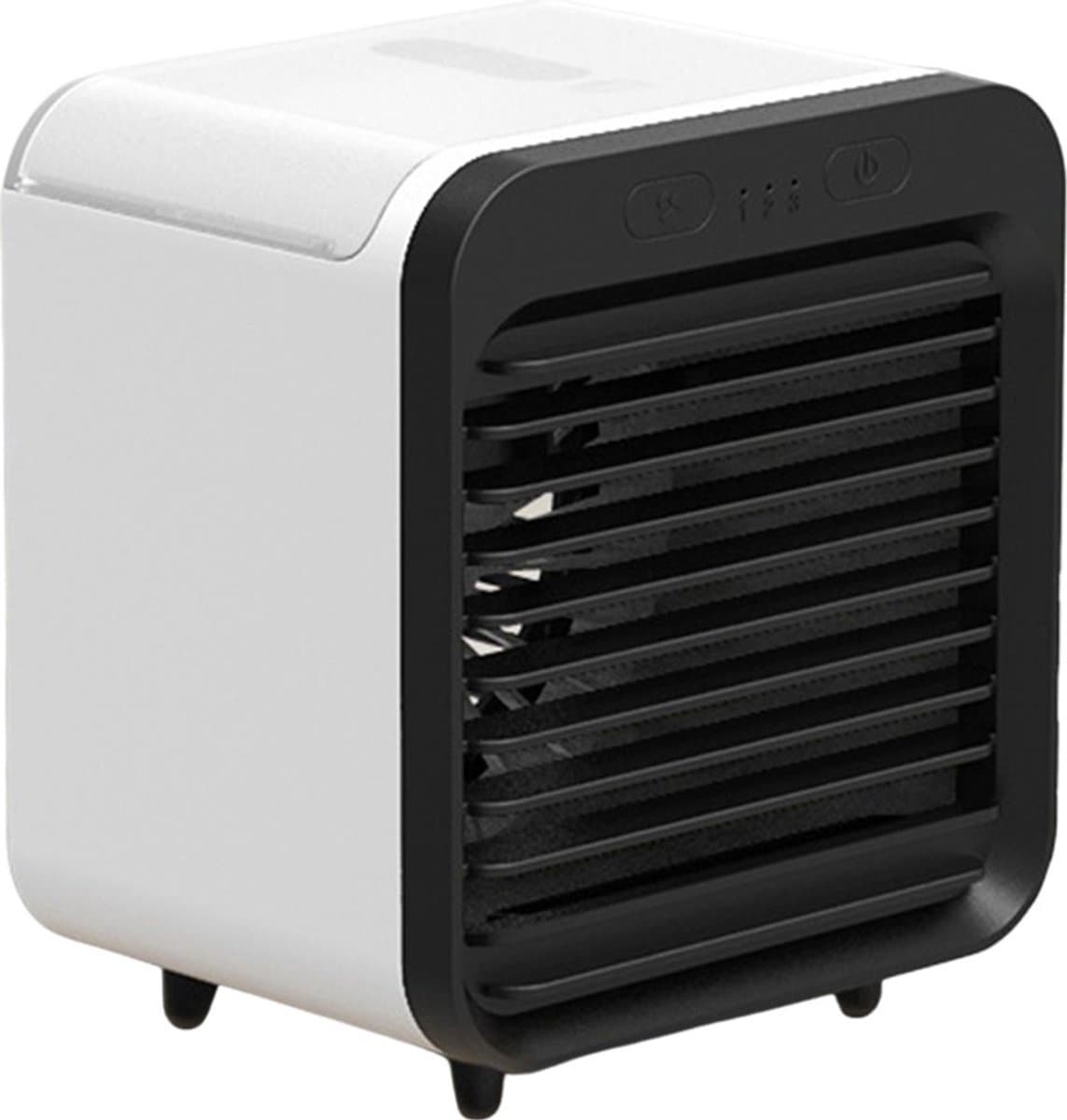 Airconditioningventilator met watertank, 3 snelheden, krachtige luchtstroom, draagbare oplaadbare luchtkoeler, elektrische ventilator - wit — afbeelding 1