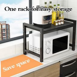 Magnetron plank standaard - Keukenrek - Ruimte maximaliseren - Flexibele configuraties - Dubbel of drielaags - Kersen — thumbnail 4