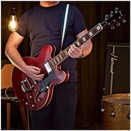 Hartwood Revival Vibrato Semi-akoestische Gitaar, Cherry Red — thumbnail 2