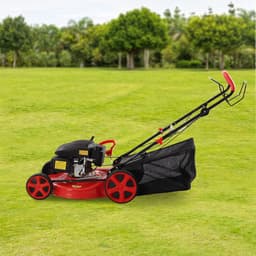 Benzine grasmaaier - Gazonmaaier motor - Gazon onderhouden - 8 Hoogte standen - 51 cm maaibreedte - Rood — thumbnail 4